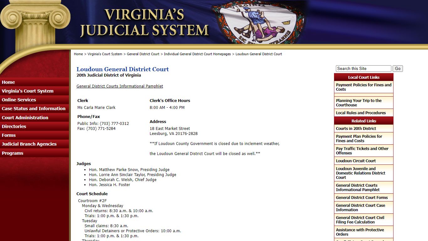 Loudoun General District Court - Judiciary of Virginia